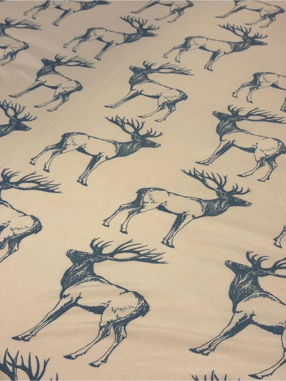 4 Pc Remington Sheet Set King Deer Elk Antler Hunting Cabin Lodge Lt Yellow Blue